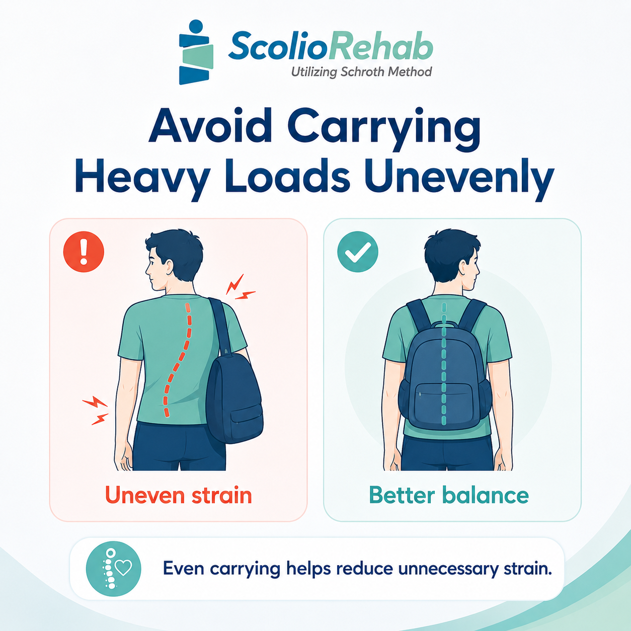carrying sling bag is bad for scoliosis