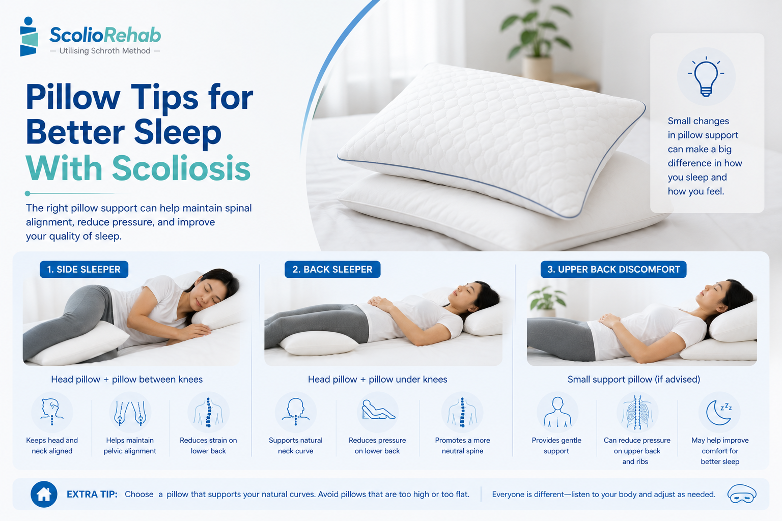 pillow tips for better sleeping scoliosis