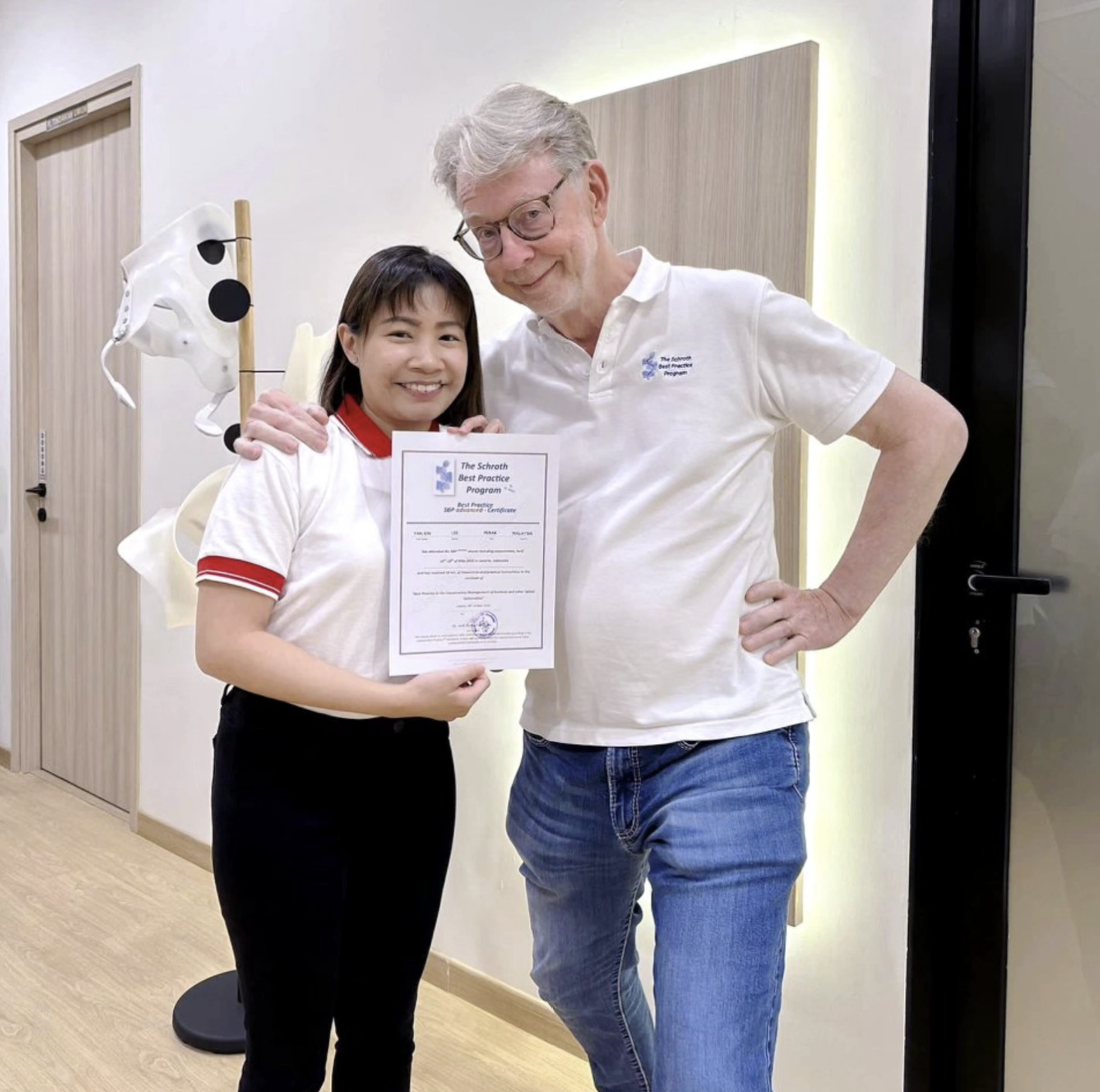Certified in Advanced Schroth Best Practice (SBP), trained by Dr. Weiss