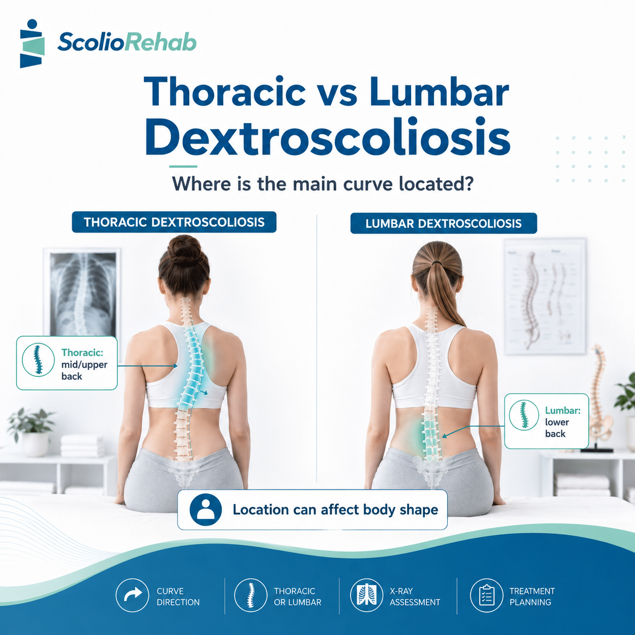 thoracic vs lumbar dextroscoliosis
