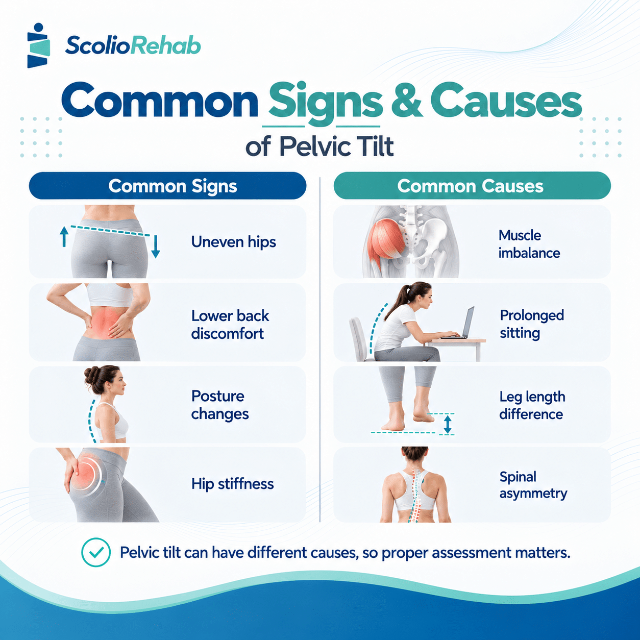 signs and causes of pelvic tilt